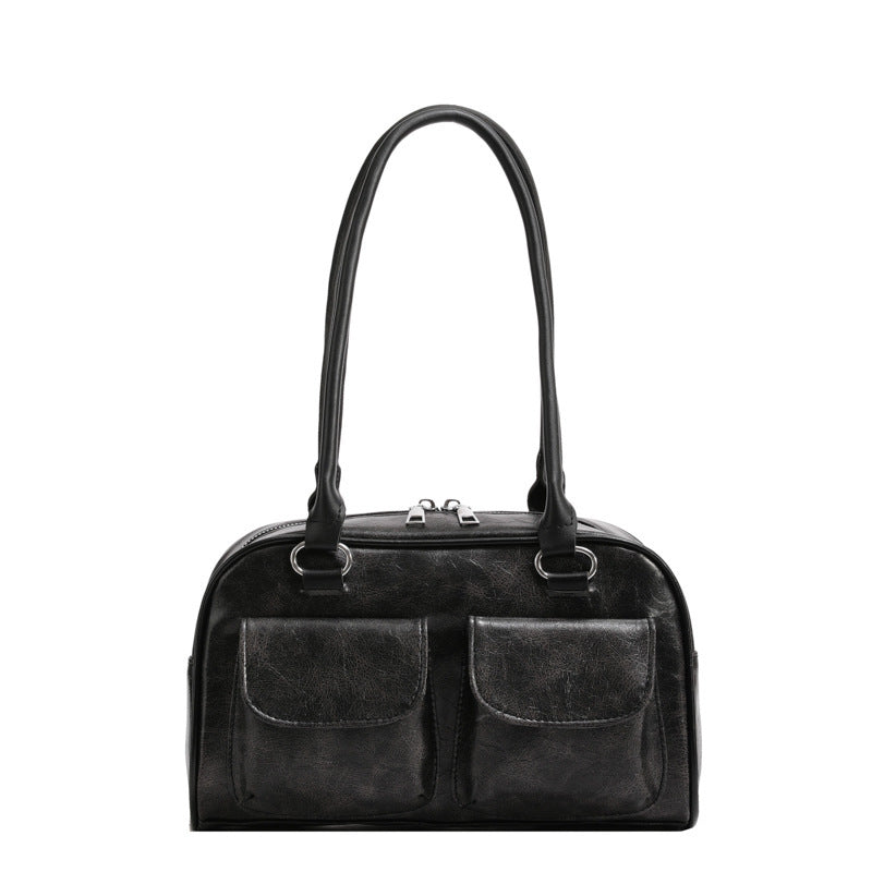 Sac rétro tendance – Grand format, porté épaule, style cool et décontracté