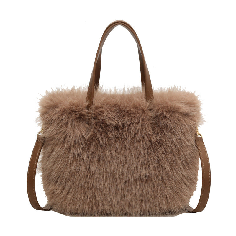 Sac en fausse fourrure façon renard – Porté épaule ou bandoulière
