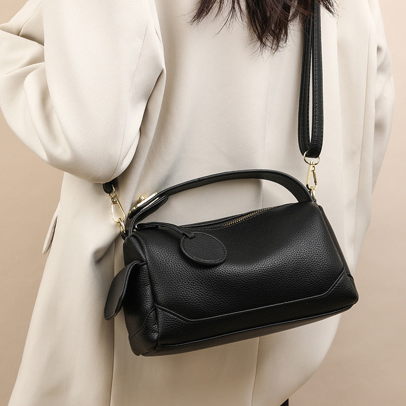 Sac coussin en cuir souple – Grande capacité, porté main ou bandoulière pour femme