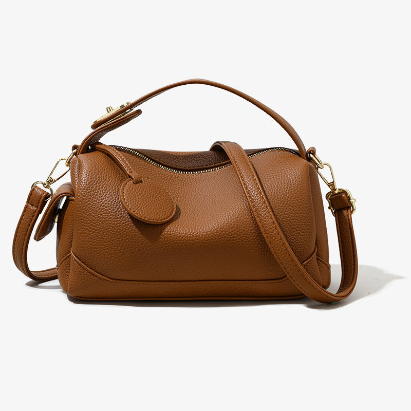 Sac coussin en cuir souple – Grande capacité, porté main ou bandoulière pour femme