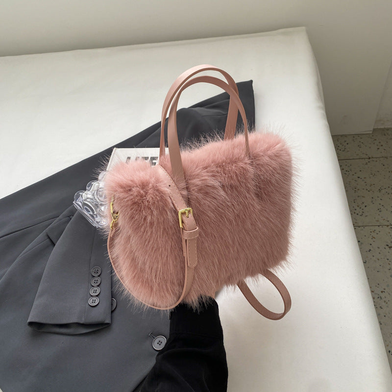 Sac en fausse fourrure façon renard – Porté épaule ou bandoulière