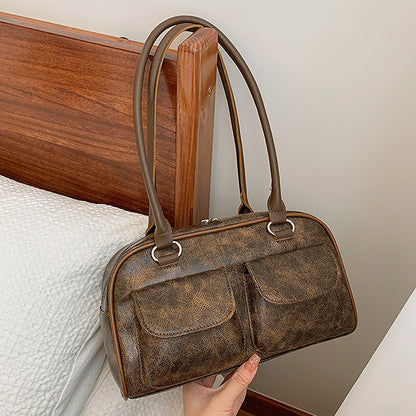 Sac rétro tendance – Grand format, porté épaule, style cool et décontracté