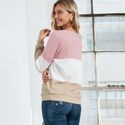 Pull-over pour femme à contraste de couleurs