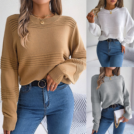 Pull-over uni décontracté pour femme