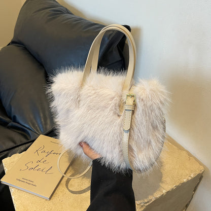 Sac en fausse fourrure façon renard – Porté épaule ou bandoulière