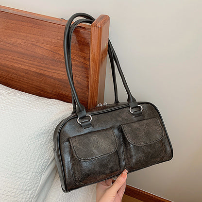Sac rétro tendance – Grand format, porté épaule, style cool et décontracté